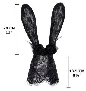Bandeau Sexy 'Bunny Ears' avec Voile Noir