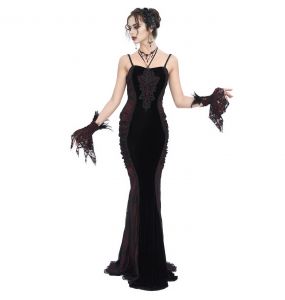 Black and Burgundy 'Dark Evil' Gloves