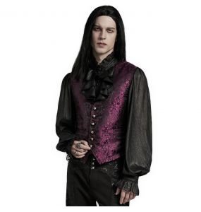 Purple and Black 'Eraric' Jacquard Waistcoat