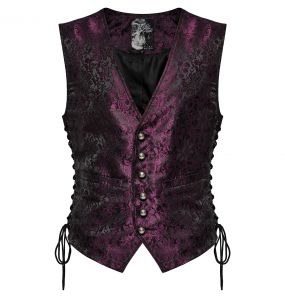 Purple and Black 'Eraric' Jacquard Waistcoat