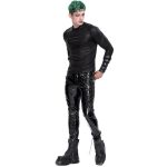 Pantalon 'Ildebad' en Simili Cuir Verni Noir