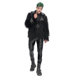 Pantalon 'Ildebad' en Simili Cuir Verni Noir