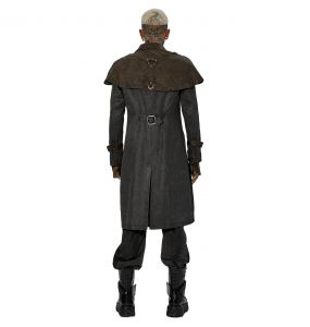 Manteau de Cocher 'Dyrk' Gris et Marron