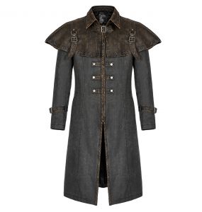 Gray and Brown 'Dyrk' Coachman Coat