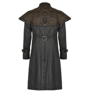 Manteau de Cocher 'Dyrk' Gris et Marron