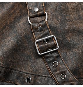 Manteau de Cocher 'Dyrk' Gris et Marron