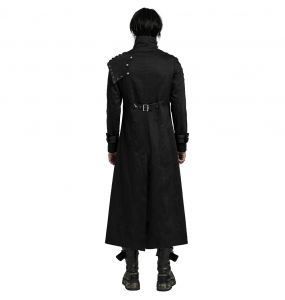 Black Asymmetrical 'Gelimer' Long Coat