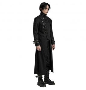 Black Asymmetrical 'Gelimer' Long Coat