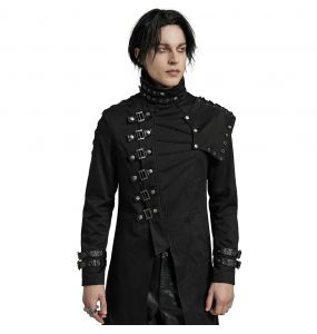 Black Asymmetrical 'Gelimer' Long Coat