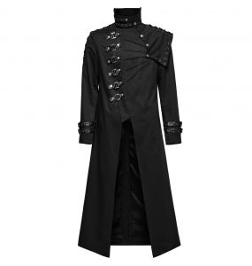 Black Asymmetrical 'Gelimer' Long Coat