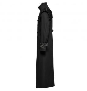 Black Asymmetrical 'Gelimer' Long Coat