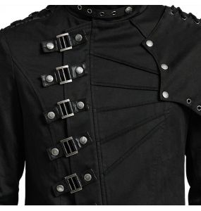 Black Asymmetrical 'Gelimer' Long Coat