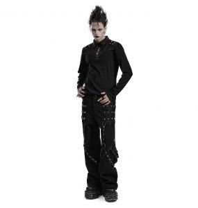 Pantalon Large 'Cataclysme' Noir