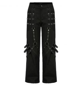 Pantalon Large 'Cataclysme' Noir