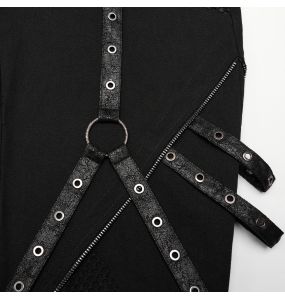 Pantalon Large 'Cataclysme' Noir