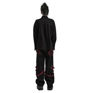 Pantalon Large 'Cataclysme' Noir et Rouge