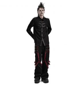 Pantalon Large 'Cataclysme' Noir et Rouge