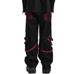 Pantalon Large 'Cataclysme' Noir et Rouge