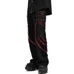 Pantalon Large 'Cataclysme' Noir et Rouge