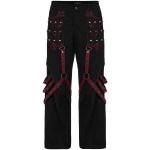 Pantalon Large 'Cataclysme' Noir et Rouge