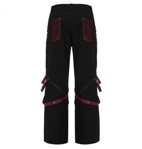 Pantalon Large 'Cataclysme' Noir et Rouge