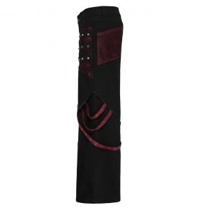 Pantalon Large 'Cataclysme' Noir et Rouge