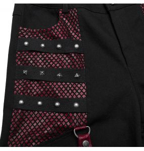 Pantalon Large 'Cataclysme' Noir et Rouge