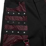 Pantalon Large 'Cataclysme' Noir et Rouge