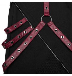Pantalon Large 'Cataclysme' Noir et Rouge