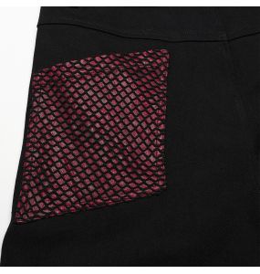 Pantalon Large 'Cataclysme' Noir et Rouge