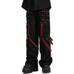 Pantalon Large 'Cataclysme' Noir et Rouge