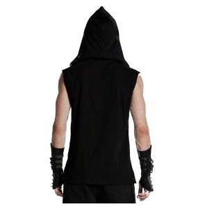 Black 'Cunigast' Hooded T-Shirt