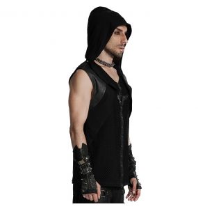 Black 'Cunigast' Hooded T-Shirt