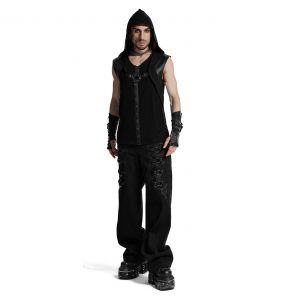 Black 'Cunigast' Hooded T-Shirt