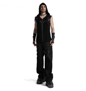 Black 'Cunigast' Hooded T-Shirt