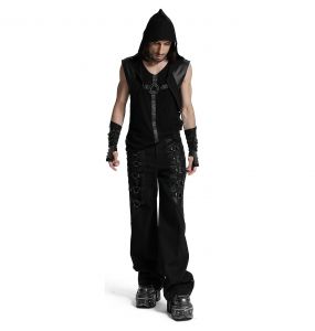 Black 'Cunigast' Hooded T-Shirt