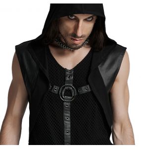 Black 'Cunigast' Hooded T-Shirt