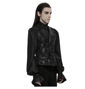 Black Jacquard 'Getica' Waistcoat
