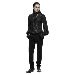 Black Jacquard 'Getica' Waistcoat
