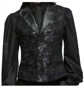 Black Jacquard 'Getica' Waistcoat