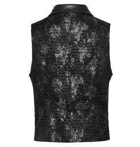 Black Jacquard 'Getica' Waistcoat