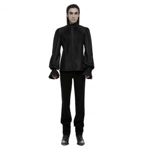 Chemise Rétro 'Goth Palace' Noire