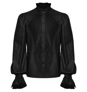 Chemise Rétro 'Goth Palace' Noire