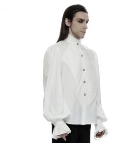 Chemise Rétro 'Goth Palace' Blanche
