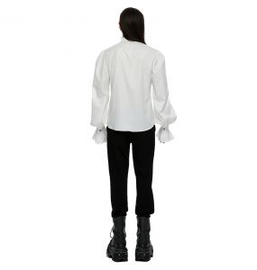 Chemise Rétro 'Goth Palace' Blanche