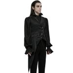 Black Jacquard 'Vittamar' Asymmetric Males Waistcoat