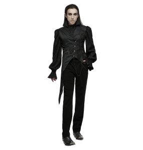 Gilet Assymétrique pour Hommes 'Vittamar' en Jacquard Noir