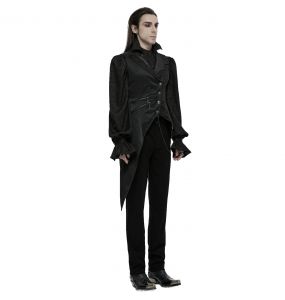 Gilet Assymétrique pour Hommes 'Vittamar' en Jacquard Noir