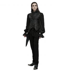 Gilet Asymétrique pour Hommes 'Vittamar' en Jacquard Noir