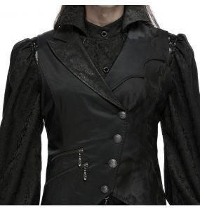 Gilet Asymétrique pour Hommes 'Vittamar' en Jacquard Noir